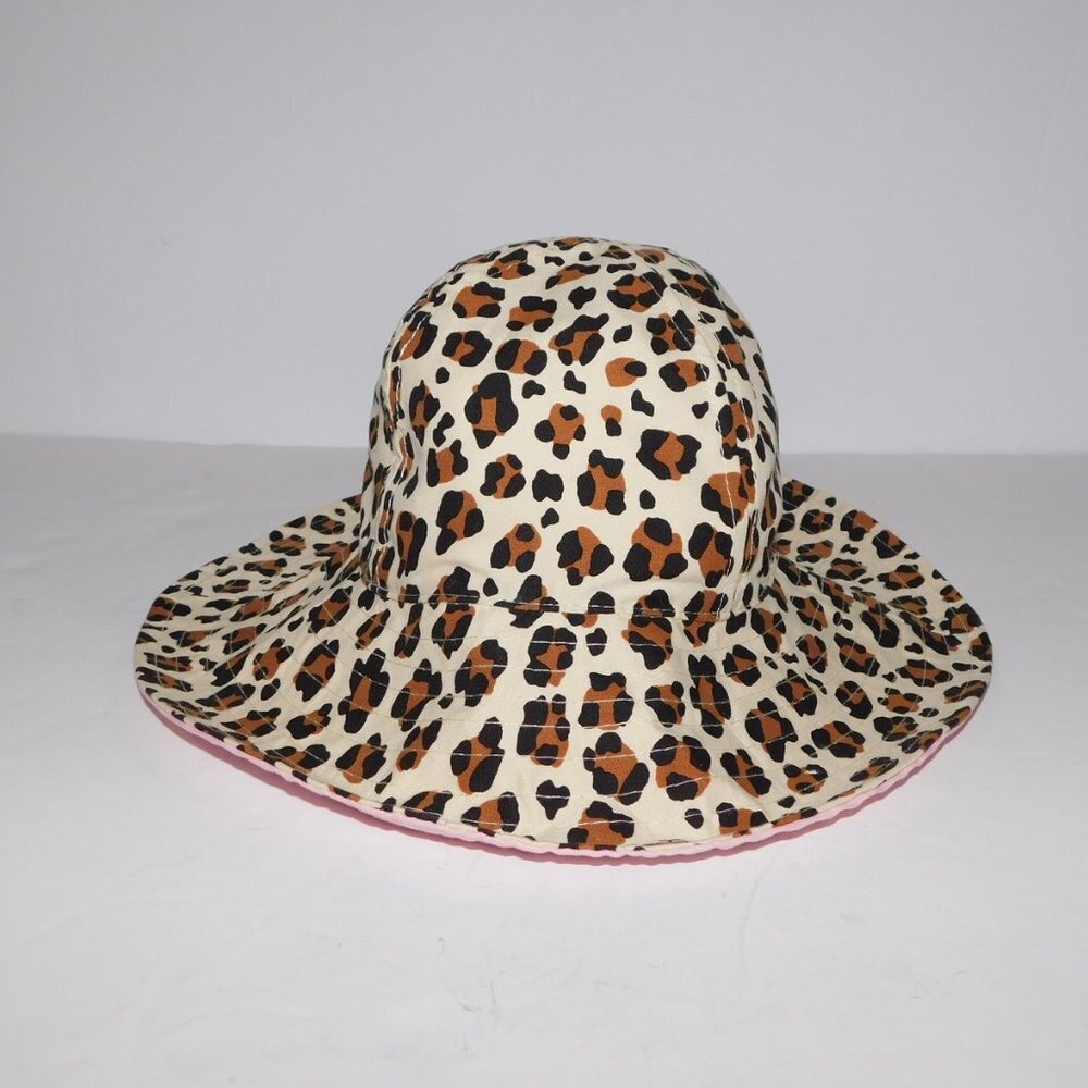 Oshkosh B'gosh Baby Girl 12-24 Months Tan Brown Black Leopard Print Sun Hat